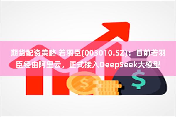 期货配资策略 若羽臣(003010.SZ)：目前若羽臣经由阿里云，正式接入DeepSeek大模型