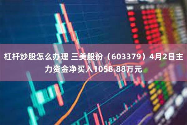 杠杆炒股怎么办理 三美股份(603379)4月2日主力资金净买入1058.88万元