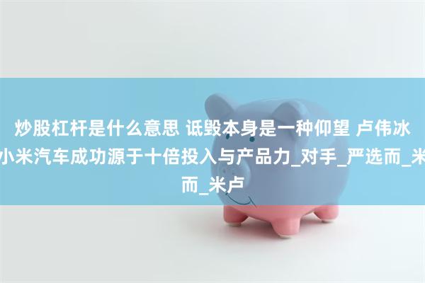 炒股杠杆是什么意思 诋毁本身是一种仰望 卢伟冰谈小米汽车成功源于十倍投入与产品力_对手_严选而_米卢