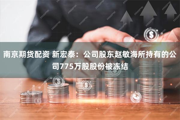 南京期货配资 新宏泰：公司股东赵敏海所持有的公司775万股股份被冻结