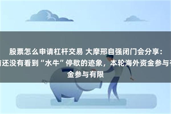 股票怎么申请杠杆交易 大摩邢自强闭门会分享：当前还没有看到“水牛”停歇的迹象，本轮海外资金参与有限