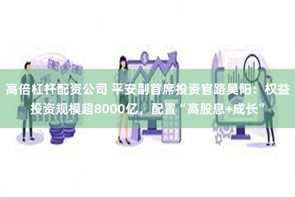 高倍杠杆配资公司 平安副首席投资官路昊阳：权益投资规模超8000亿，配置“高股息+成长”